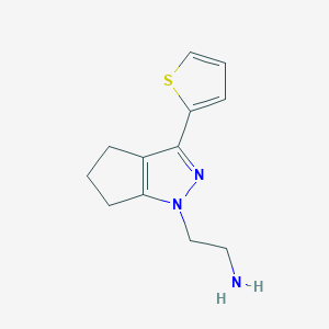 molecular formula C12H15N3S B1479820 2-(3-(thiophen-2-yl)-5,6-dihydrocyclopenta[c]pyrazol-1(4H)-yl)ethan-1-amine CAS No. 2098050-65-6
