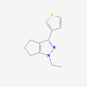 molecular formula C12H14N2S B1479821 1-Ethyl-3-(thiophen-3-yl)-1,4,5,6-tetrahydrocyclopenta[c]pyrazole CAS No. 2098050-73-6