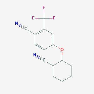 molecular formula C15H13F3N2O B14798247 4-Butyryl benzonitrie 