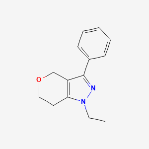 molecular formula C14H16N2O B1479825 1-Ethyl-3-phenyl-1,4,6,7-tetrahydropyrano[4,3-c]pyrazole CAS No. 2098009-03-9