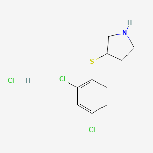 molecular formula C10H12Cl3NS B14798251 3-(2,4-Dichlorophenyl)sulfanylpyrrolidine;hydrochloride 