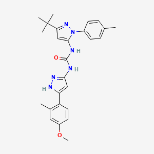 molecular formula C26H30N6O2 B14798258 1-[3-Tert-Butyl-1-(4-Methylphenyl)-1h-Pyrazol-5-Yl]-3-[3-(4-Methoxy-2-Methylphenyl)-1h-Pyrazol-5-Yl]urea 