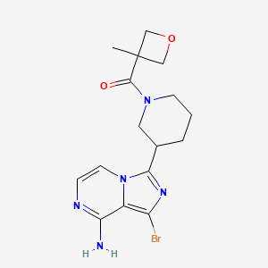 molecular formula C16H20BrN5O2 B14798276 [3-(8-Amino-1-bromoimidazo[1,5-a]pyrazin-3-yl)piperidin-1-yl]-(3-methyloxetan-3-yl)methanone 