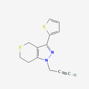 molecular formula C13H12N2S2 B1479828 1-(Prop-2-yn-1-yl)-3-(thiophen-2-yl)-1,4,6,7-tetrahydrothiopyrano[4,3-c]pyrazole CAS No. 2098137-62-1