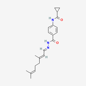 N-[4-({(2E)-2-[(2E)-3,7-dimethylocta-2,6-dien-1-ylidene]hydrazinyl}carbonyl)phenyl]cyclopropanecarboxamide