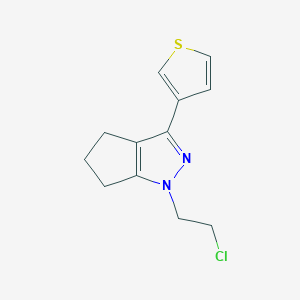 molecular formula C12H13ClN2S B1479830 1-(2-Chloroethyl)-3-(thiophen-3-yl)-1,4,5,6-tetrahydrocyclopenta[c]pyrazole CAS No. 2098020-60-9