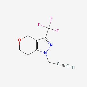 molecular formula C10H9F3N2O B1479836 1-(Prop-2-yn-1-yl)-3-(trifluoromethyl)-1,4,6,7-tetrahydropyrano[4,3-c]pyrazole CAS No. 2098020-96-1