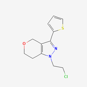 1-(2-Chloroethyl)-3-(thiophen-2-yl)-1,4,6,7-tetrahydropyrano[4,3-c]pyrazole