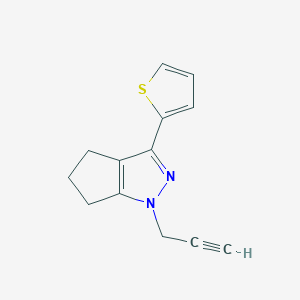 molecular formula C13H12N2S B1479842 1-(Prop-2-yn-1-yl)-3-(thiophen-2-yl)-1,4,5,6-tetrahydrocyclopenta[c]pyrazole CAS No. 2097968-90-4