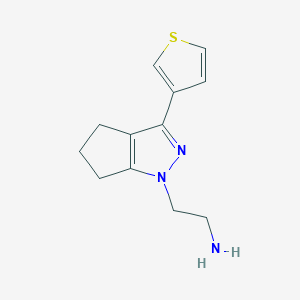 molecular formula C12H15N3S B1479843 2-(3-(thiophen-3-yl)-5,6-dihydrocyclopenta[c]pyrazol-1(4H)-yl)ethan-1-amine CAS No. 2098089-63-3