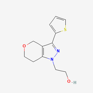 2-(3-(thiophen-2-yl)-6,7-dihydropyrano[4,3-c]pyrazol-1(4H)-yl)ethan-1-ol