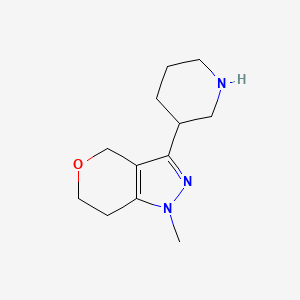 molecular formula C12H19N3O B1479849 1-Methyl-3-(piperidin-3-yl)-1,4,6,7-tetrahydropyrano[4,3-c]pyrazole CAS No. 2097969-42-9