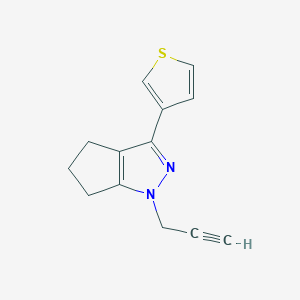 molecular formula C13H12N2S B1479854 1-(Prop-2-yn-1-yl)-3-(thiophen-3-yl)-1,4,5,6-tetrahydrocyclopenta[c]pyrazole CAS No. 2098138-85-1