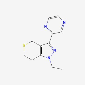 molecular formula C12H14N4S B1479857 1-Ethyl-3-(pyrazin-2-yl)-1,4,6,7-tetrahydrothiopyrano[4,3-c]pyrazole CAS No. 2098021-91-9