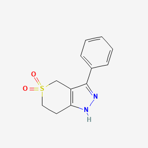 molecular formula C12H12N2O2S B1479859 3-Phenyl-1,4,6,7-tetrahydrothiopyrano[4,3-c]pyrazole 5,5-dioxide CAS No. 2098051-44-4
