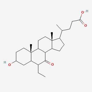 molecular formula C26H42O4 B14798593 3alpha-Hydroxy-6-ethyl-7-keto-5beta-cholan-24-oic acid 