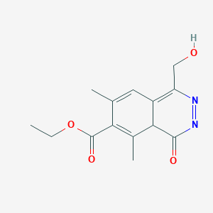 molecular formula C14H16N2O4 B14798599 ethyl 1-(hydroxymethyl)-5,7-dimethyl-4-oxo-4aH-phthalazine-6-carboxylate 