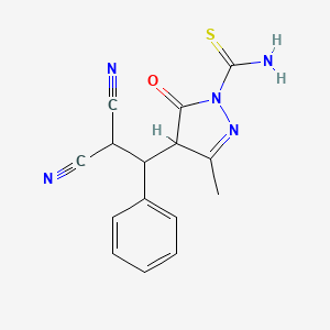 4-(2,2-dicyano-1-phenylethyl)-3-methyl-5-oxo-4,5-dihydro-1H-pyrazole-1-carbothioamide