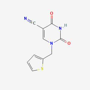 molecular formula C10H7N3O2S B14798614 2,4-Dioxo-1-(thiophen-2-ylmethyl)-1,2,3,4-tetrahydropyrimidine-5-carbonitrile 