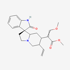 molecular formula C22H26N2O4 B14798635 methyl (E)-2-[(3S,6\'R,7\'S,8\'aS)-6\'-ethenyl-2-oxospiro[1H-indole-3,1\'-3,5,6,7,8,8a-hexahydro-2H-indolizine]-7\'-yl]-3-methoxyprop-2-enoate 