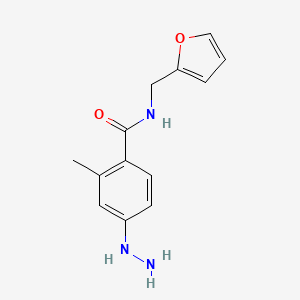 N-(Furan-2-ylmethyl)-4-hydrazinyl-2-methylbenzamide