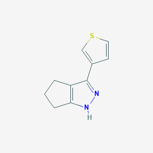 molecular formula C10H10N2S B1479865 3-(Thiophen-3-yl)-1,4,5,6-tetrahydrocyclopenta[c]pyrazole CAS No. 2098132-07-9