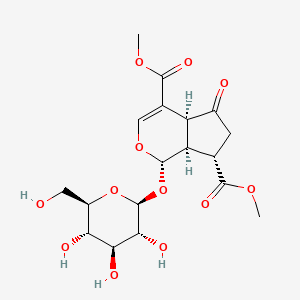 molecular formula C18H24O12 B14798656 dimethyl (1S,4aS,7S,7aS)-5-oxo-1-[(2S,3R,4S,5S,6R)-3,4,5-trihydroxy-6-(hydroxymethyl)oxan-2-yl]oxy-4a,6,7,7a-tetrahydro-1H-cyclopenta[c]pyran-4,7-dicarboxylate 