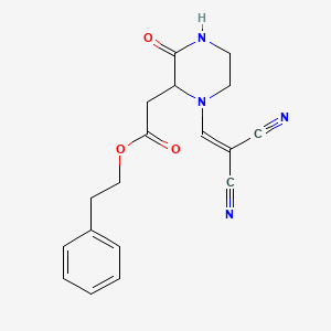 2-Phenylethyl [1-(2,2-dicyanoethenyl)-3-oxopiperazin-2-yl]acetate