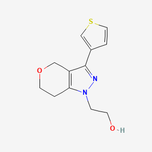 2-(3-(thiophen-3-yl)-6,7-dihydropyrano[4,3-c]pyrazol-1(4H)-yl)ethan-1-ol