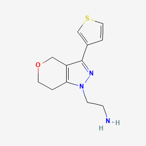 molecular formula C12H15N3OS B1479868 2-(3-(thiophen-3-yl)-6,7-dihydropyrano[4,3-c]pyrazol-1(4H)-yl)ethan-1-amine CAS No. 2098051-25-1