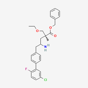 molecular formula C28H31ClFNO3 B14798687 benzyl (2S)-4-amino-5-[4-(5-chloro-2-fluorophenyl)phenyl]-2-(ethoxymethyl)-2-methylpentanoate 