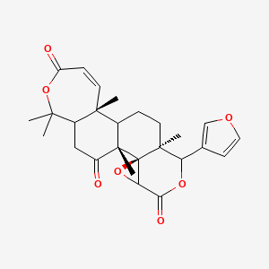 molecular formula C26H30O7 B14798697 (1R,2R,8S,12R)-7-(furan-3-yl)-1,8,12,17,17-pentamethyl-3,6,16-trioxapentacyclo[9.9.0.02,4.02,8.012,18]icos-13-ene-5,15,20-trione 