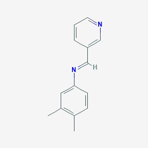 molecular formula C14H14N2 B14798699 3,4-dimethyl-N-[(E)-pyridin-3-ylmethylidene]aniline 