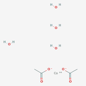 molecular formula C4H6CoO4.4H2O<br>C4H14CoO8 B147987 Cobalt(II) acetate tetrahydrate CAS No. 6147-53-1