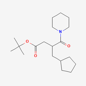 molecular formula C19H33NO3 B14798702 Tert-butyl 3-(cyclopentylmethyl)-4-oxo-4-piperidin-1-ylbutanoate 