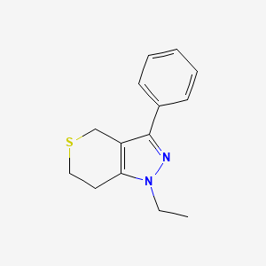 molecular formula C14H16N2S B1479872 1-Ethyl-3-phenyl-1,4,6,7-tetrahydrothiopyrano[4,3-c]pyrazole CAS No. 2098009-50-6