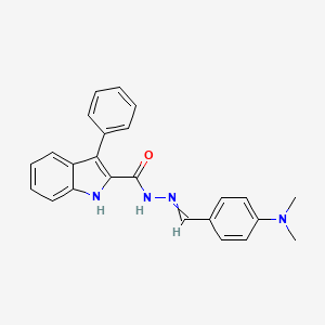 (E)-N'-(4-(dimethylamino)benzylidene)-3-phenyl-1H-indole-2-carbohydrazide