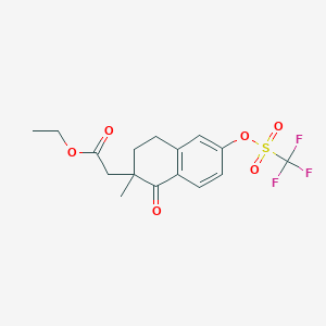 Ethyl 2-(2-methyl-1-oxo-6-(((trifluoromethyl)sulfonyl)oxy)-1,2,3,4-tetrahydronaphthalen-2-yl)acetate