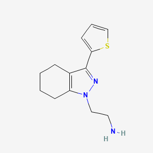 molecular formula C13H17N3S B1479879 2-(3-(thiophen-2-yl)-4,5,6,7-tetrahydro-1H-indazol-1-yl)ethan-1-amine CAS No. 2098050-96-3