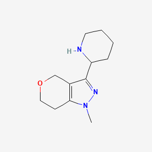 molecular formula C12H19N3O B1479882 1-Methyl-3-(piperidin-2-yl)-1,4,6,7-tetrahydropyrano[4,3-c]pyrazole CAS No. 2098141-72-9