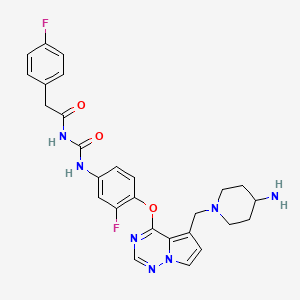 N-{[4-({5-[(4-aminopiperidin-1-yl)methyl]pyrrolo[2,1-f][1,2,4]triazin-4-yl}oxy)-3-fluorophenyl]carbamoyl}-2-(4-fluorophenyl)acetamide