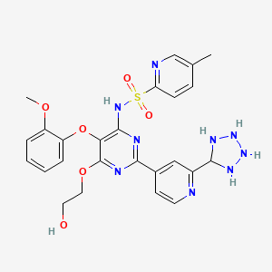 N-[6-(2-hydroxyethoxy)-5-(2-methoxyphenoxy)-2-[2-(tetrazolidin-5-yl)pyridin-4-yl]pyrimidin-4-yl]-5-methylpyridine-2-sulfonamide