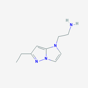 molecular formula C9H14N4 B1479887 2-(6-ethyl-1H-imidazo[1,2-b]pyrazol-1-yl)ethan-1-amine CAS No. 2090953-68-5