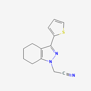molecular formula C13H13N3S B1479889 2-(3-(thiophen-2-yl)-4,5,6,7-tetrahydro-1H-indazol-1-yl)acetonitrile CAS No. 2098008-75-2