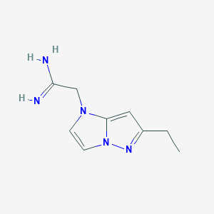 molecular formula C9H13N5 B1479897 2-(6-ethyl-1H-imidazo[1,2-b]pyrazol-1-yl)acetimidamide CAS No. 2097945-62-3
