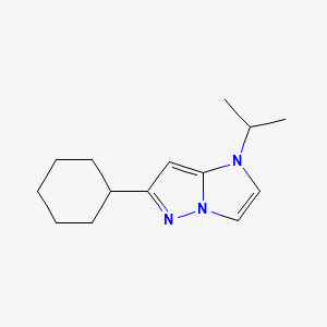 molecular formula C14H21N3 B1479900 6-cyclohexyl-1-isopropyl-1H-imidazo[1,2-b]pyrazole CAS No. 2098091-48-4