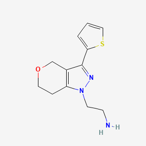 2-(3-(thiophen-2-yl)-6,7-dihydropyrano[4,3-c]pyrazol-1(4H)-yl)ethan-1-amine