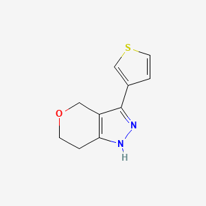 molecular formula C10H10N2OS B1479903 3-(Thiophen-3-yl)-1,4,6,7-tetrahydropyrano[4,3-c]pyrazole CAS No. 2098090-17-4