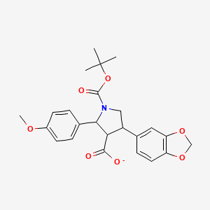 1,3-Pyrrolidinedicarboxylic acid, 4-(1,3-benzodioxol-5-yl)-2-(4-methoxyphenyl)-, 1-(1,1-dimethylethyl) ester, (2R,3R,4S)-