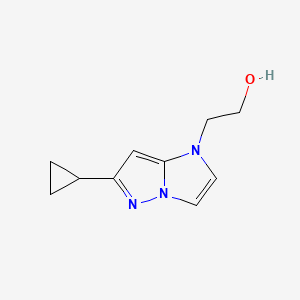 molecular formula C10H13N3O B1479913 2-(6-cyclopropyl-1H-imidazo[1,2-b]pyrazol-1-yl)ethan-1-ol CAS No. 2098053-21-3